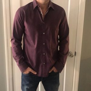 Ted Baker deep purple print button down shirt 4